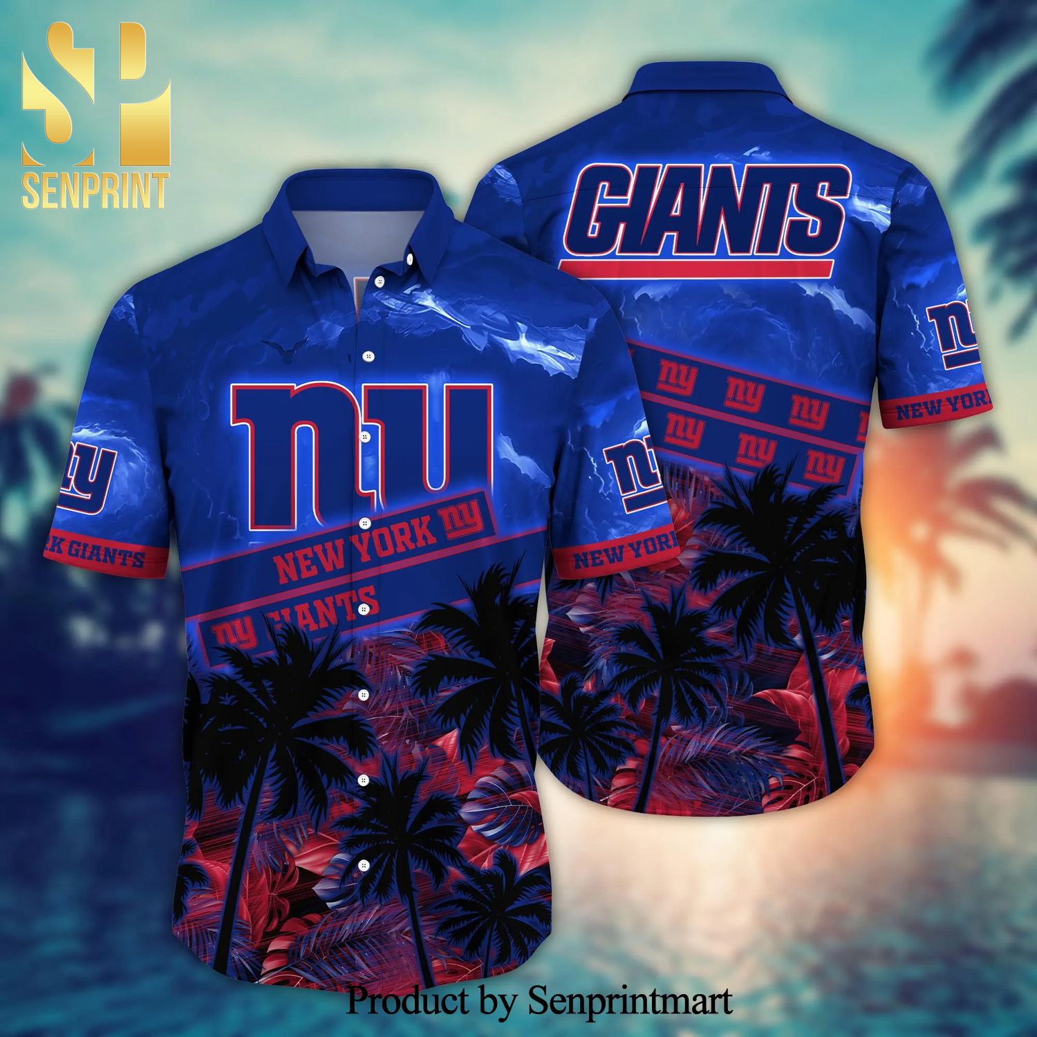 New York Giants NFL For Sports Fan Pattern Hawaiian Beach Shirt