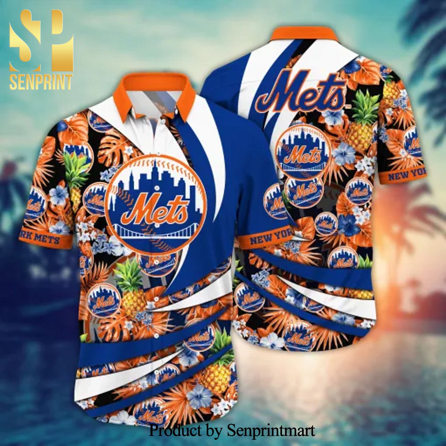 New York Mets MLB Custom Name & Number Summer 3D Hawaiian Shirt