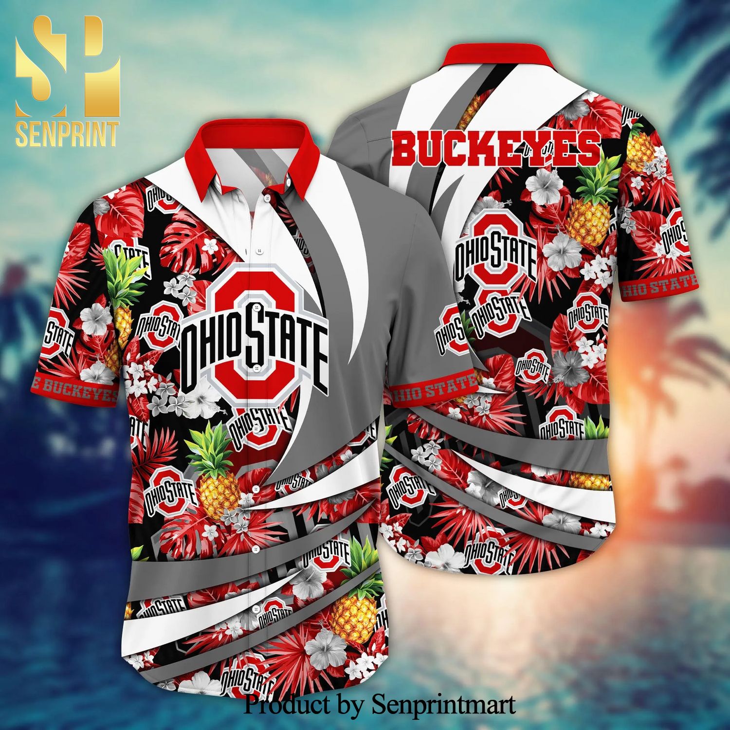 Ohio State Buckeyes NCAA For Sports Fan Pattern Hawaiian Style Shirt