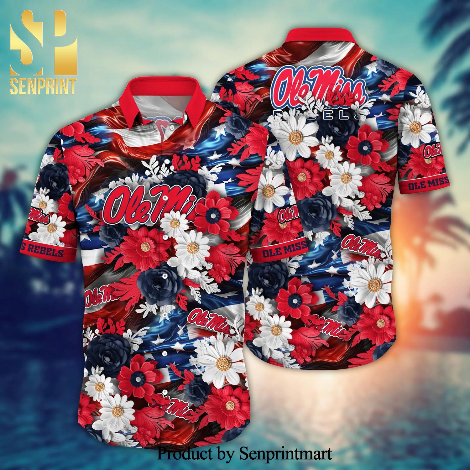 Ole Miss Rebels NCAA Independence Day 3D Hawaiian Shirt