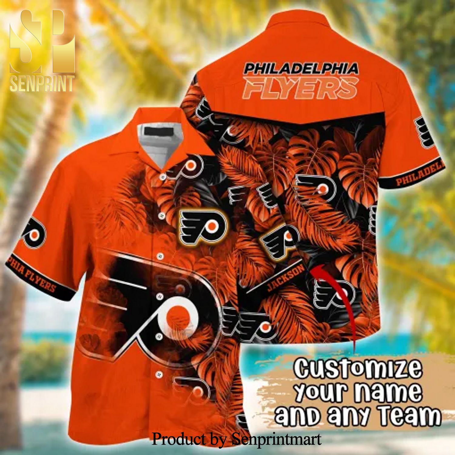 Philadelphia Eagles Phillies Flyers Summer Tropical Hawaiian Shirt