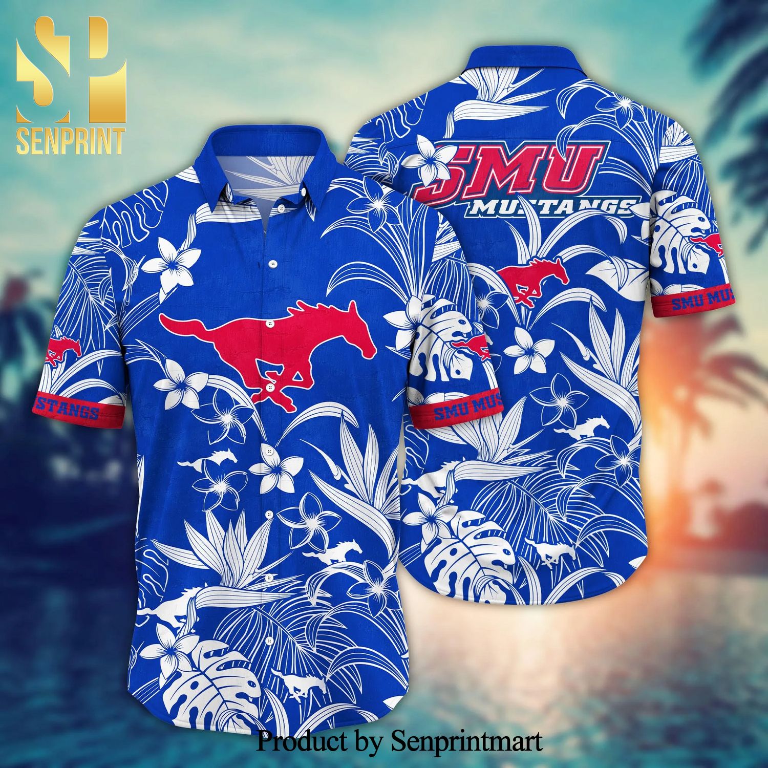 SMU Mustangs NCAA For Sports Fan Floral Hawaiian Style Shirt