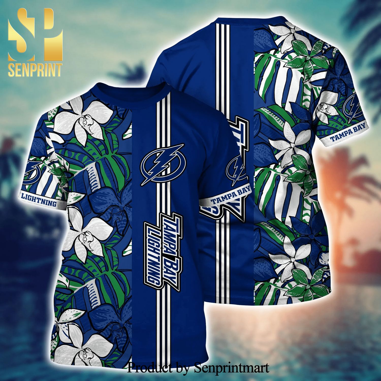 Tampa Bay Lightning Hawaiian Shirt Leaf Pattern Logo Tampa Bay