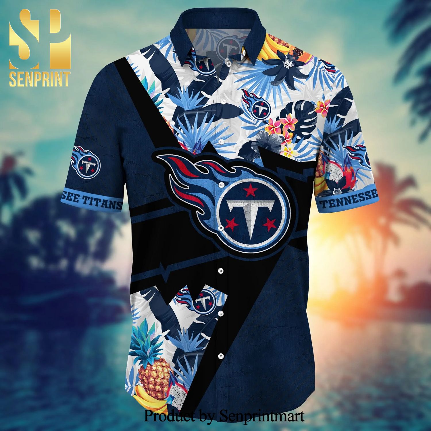 Tennessee Titans NFL Logo Combo Hawaiian Shirt And Short Summer