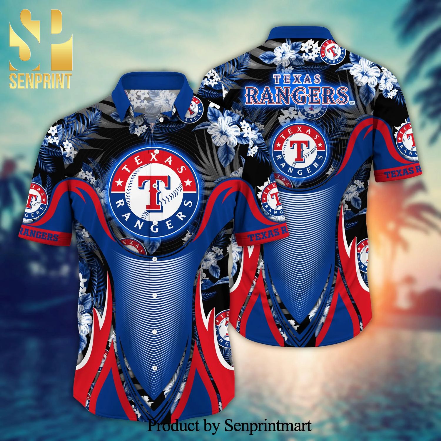 MLB Summer Aloha Texas Rangers Logo Hawaiian Shirt For Fans
