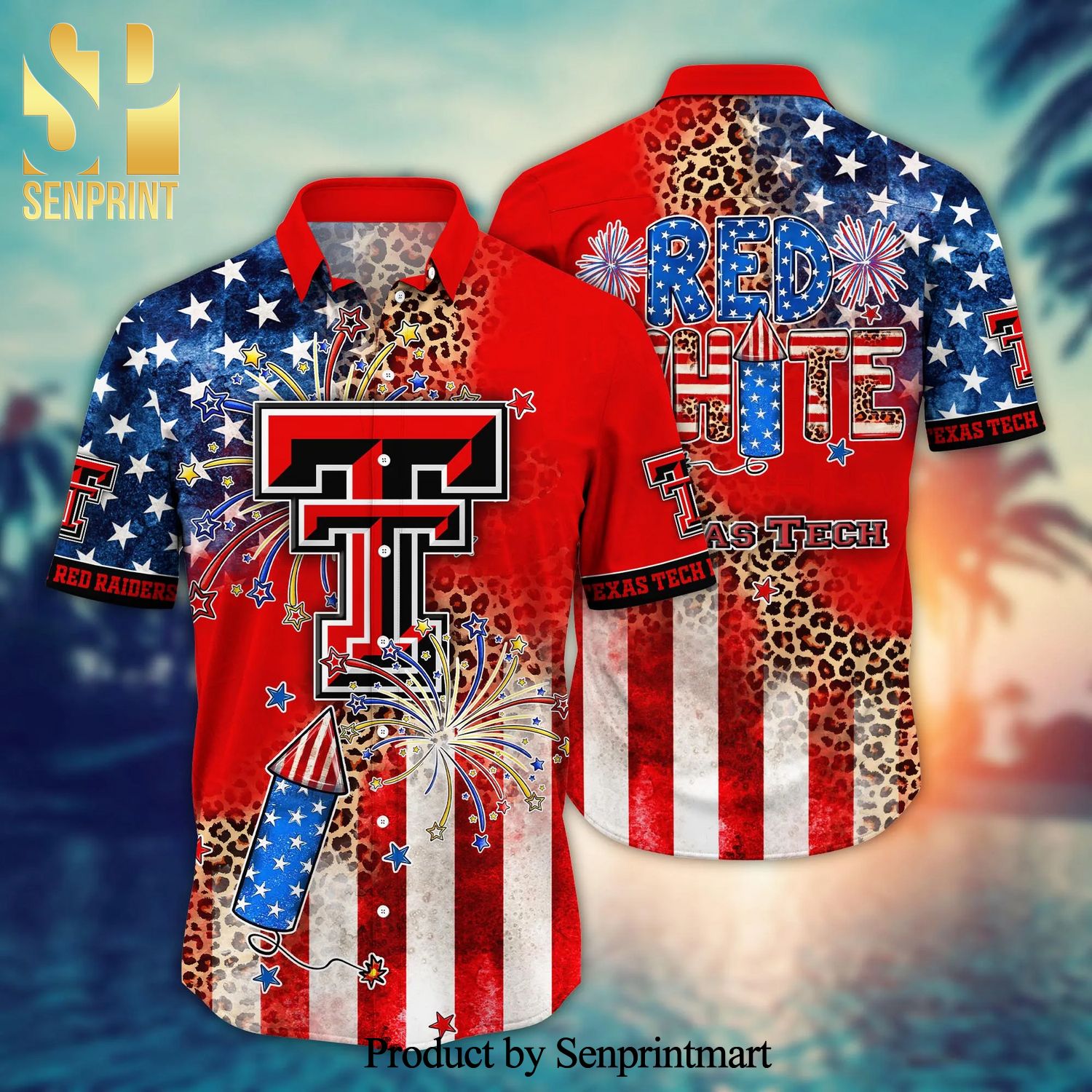 Texas Tech Red Raiders NCAA Independence Day Full Printing Hawaiian Shirt