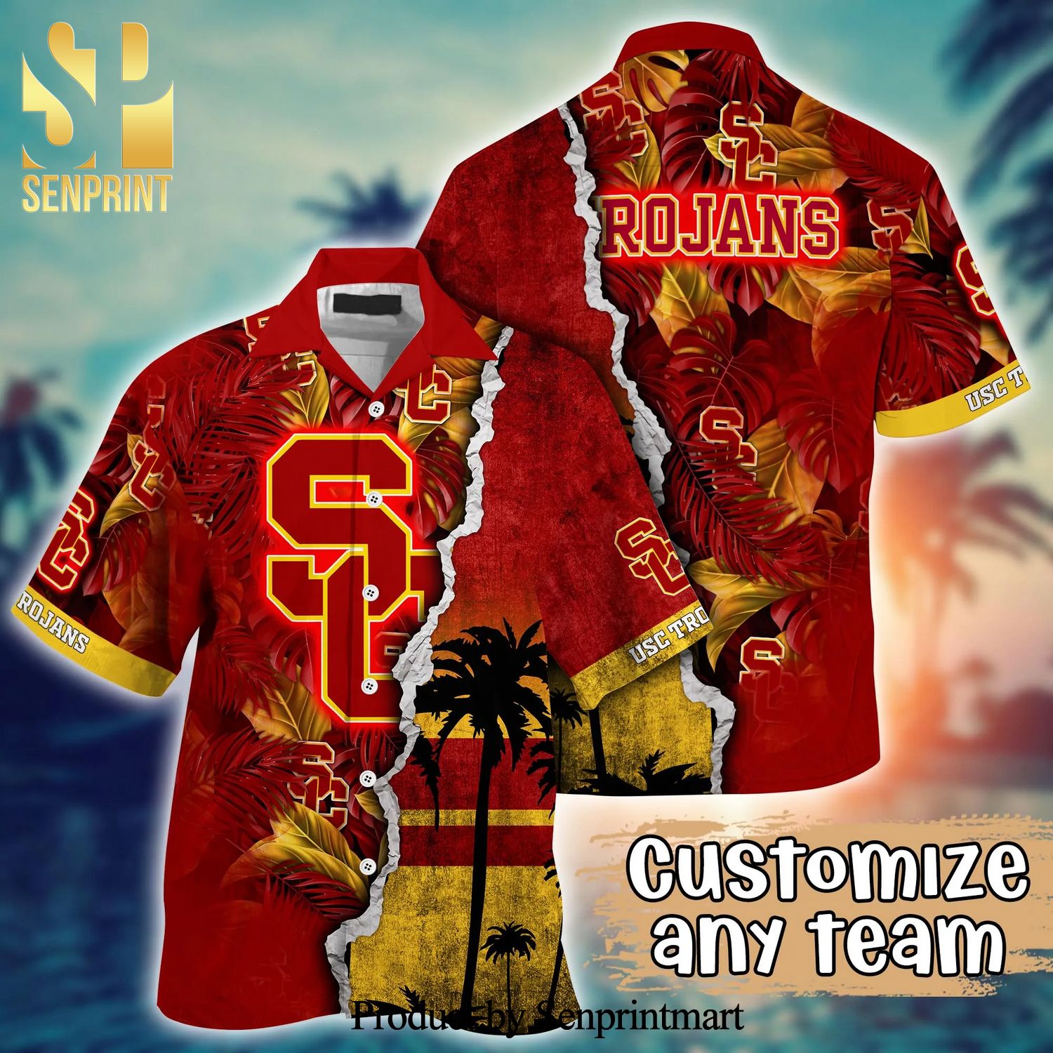 USC Trojans NCAA For Sports Fan All Over Printed Hawaiian Beach Shirt