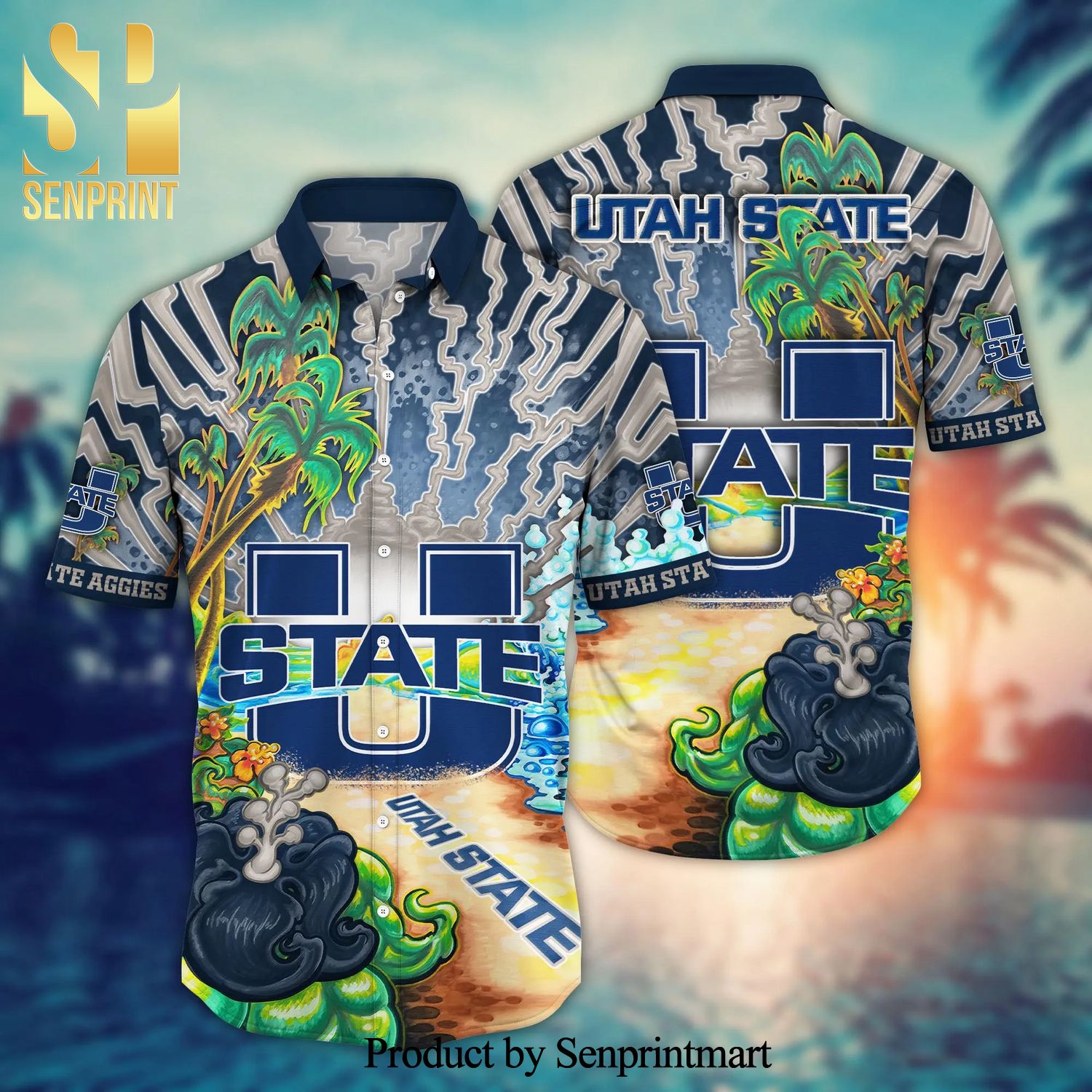 Utah State Aggies NCAA For Sports Fan Tropical 3D Hawaiian Beach Shirt