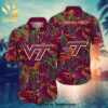 Virginia Tech Hokies Flower Hawaiian Shirt