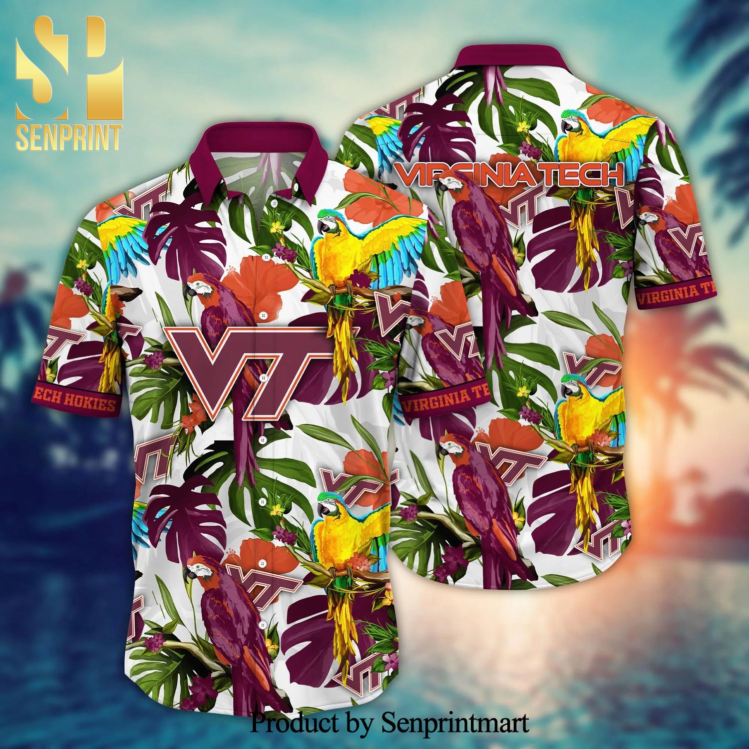 Virginia Tech Hokies NCAA For Sports Fan Tropical 3D Hawaiian Shirt