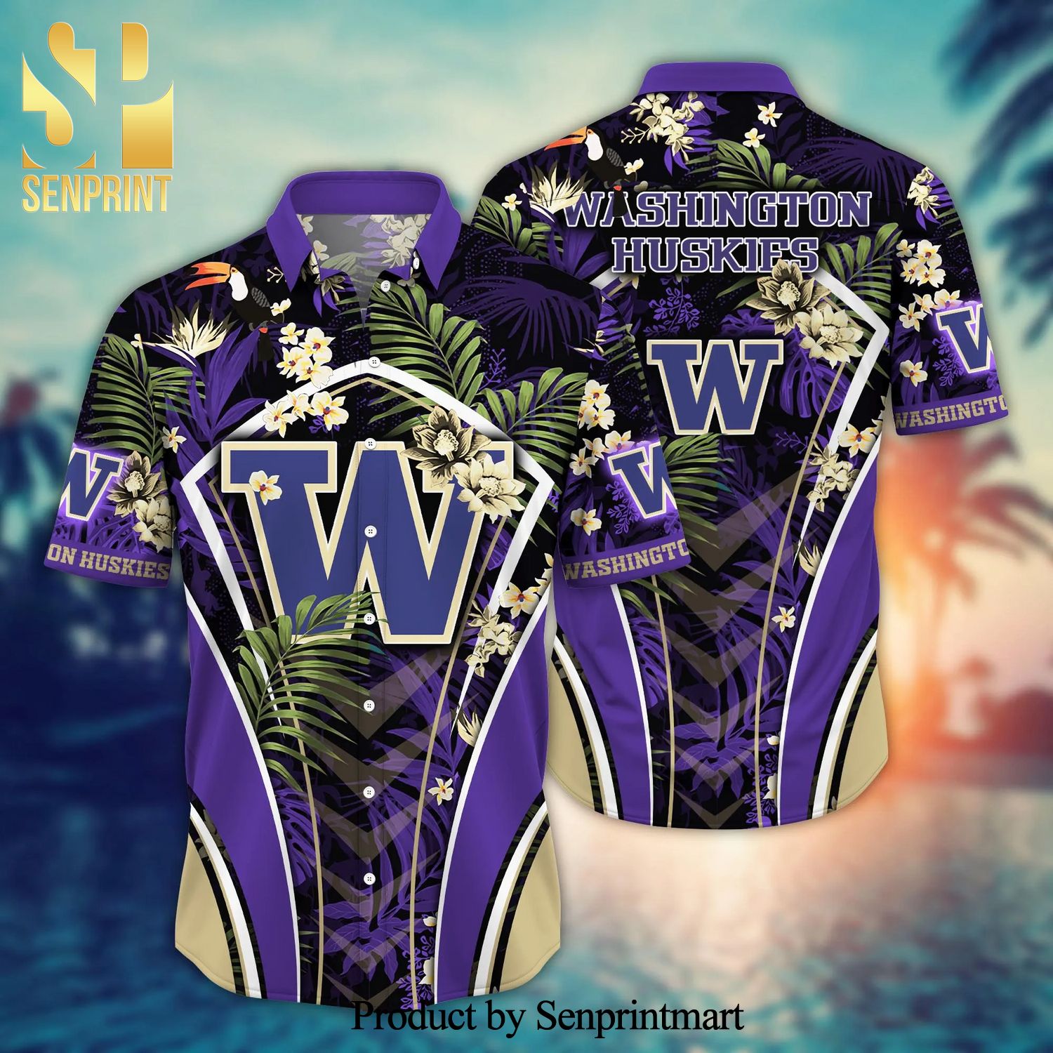 Washington Huskies NCAA For Sports Fan Pattern Hawaiian Beach Shirt