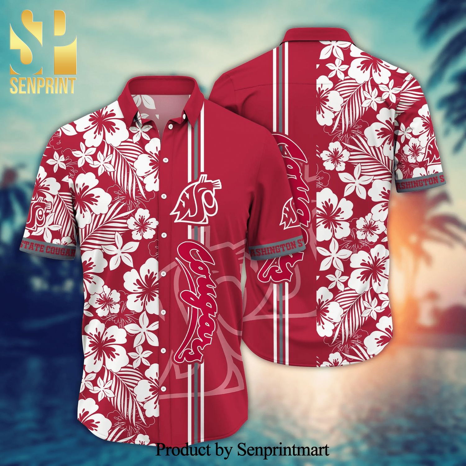 Washington State Cougars NCAA For Sports Fan Floral Hawaiian Beach Shirt