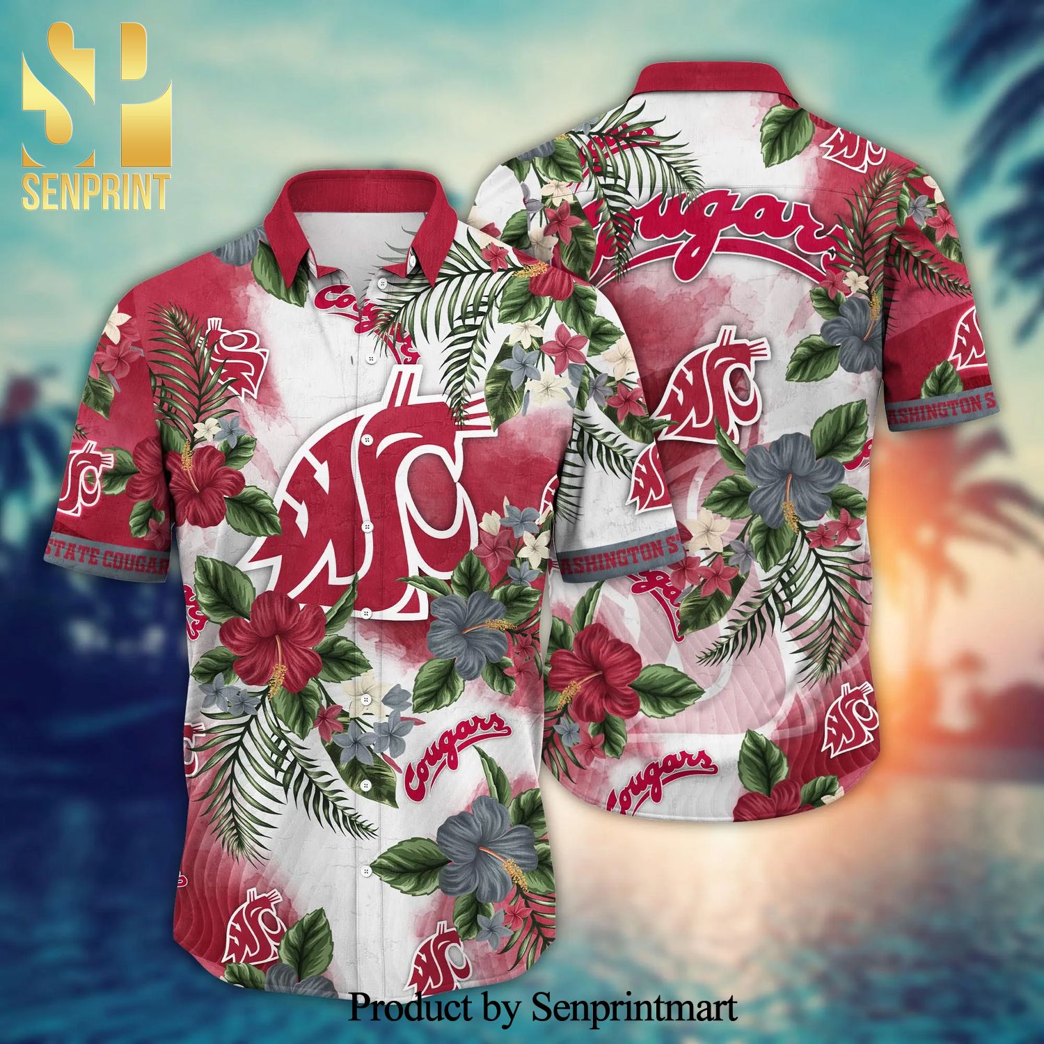 Washington State Cougars NCAA For Sports Fan Flower Hawaiian Beach Shirt