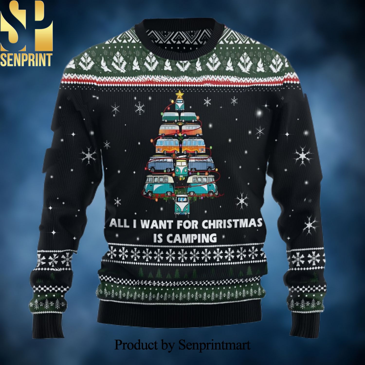 All I Want For Christmas Is Camping Ugly Christmas Sweater