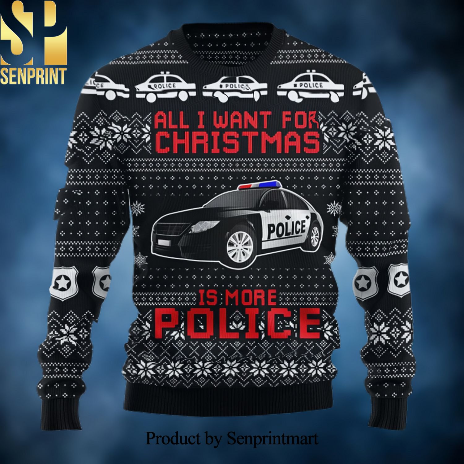 All I Want For Christmas Is More Police Christmas Wool Knitted 3D Sweater