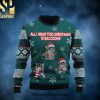 Amaretto Grinch Snow Ugly Christmas Wool Knitted Sweater