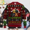 Baby Dachshund Peach Blossom Ugly Xmas Wool Knitted Sweater