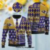 Baltimore Ravens NFL American Football Team Logo Cute Winnie The Pooh Bear Ugly Xmas Wool Knitted Sweater