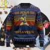 Baseball Jesus Save Christmas Ugly Wool Knitted Sweater