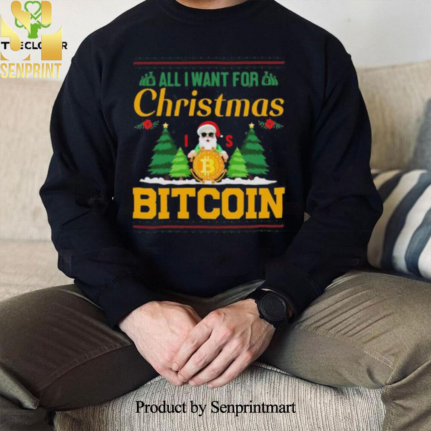 Bitcoin All I Want For Christmas Bitcoin Ugly Christmas Holiday Sweater