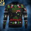 Black Cat Christmas Movie Ugly Christmas Holiday Sweater