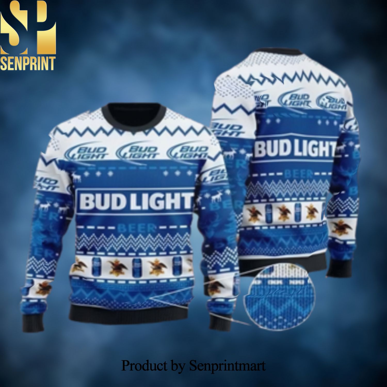 Bud Light Christmas Wool Knitted 3D Sweater