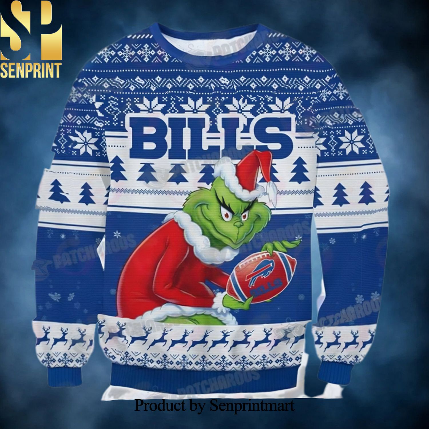 Buffalo Bills Grinch Gift Idea For Fan Ugly Christmas Sweater