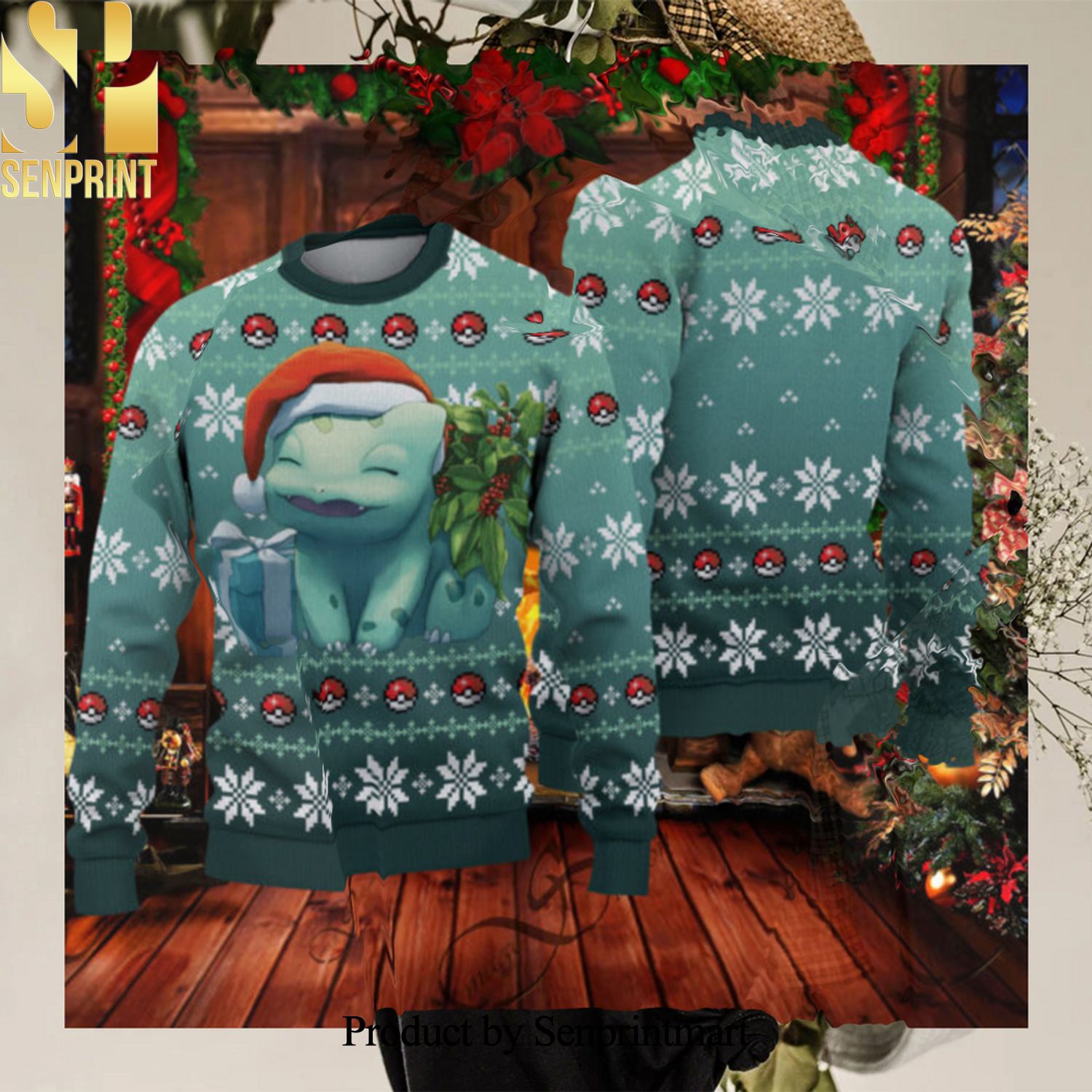 Bulbasaur Christmas Ugly Wool Knitted Sweater