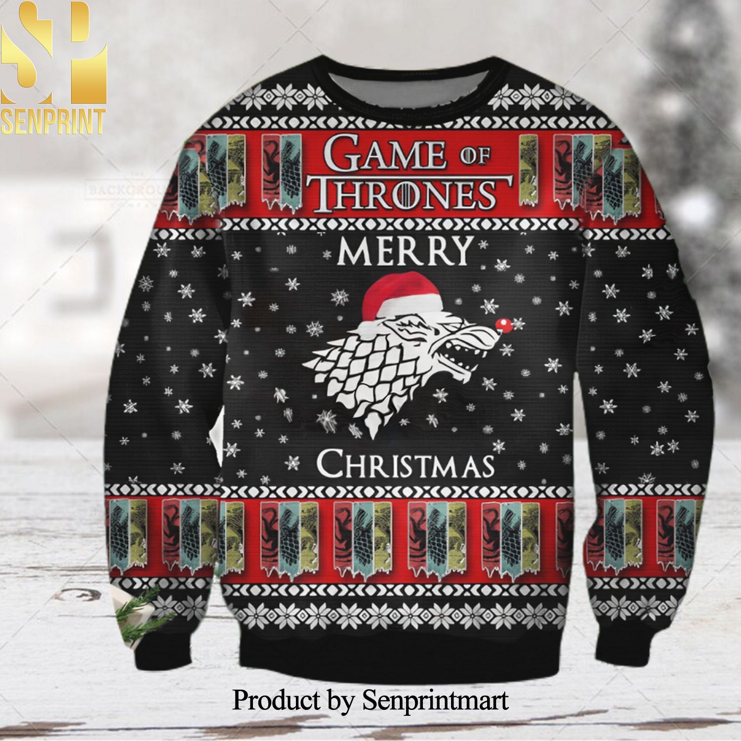 Dragon Merry Christmas Game Of Thrones Snowflake Christmas Ugly Wool Knitted Sweater