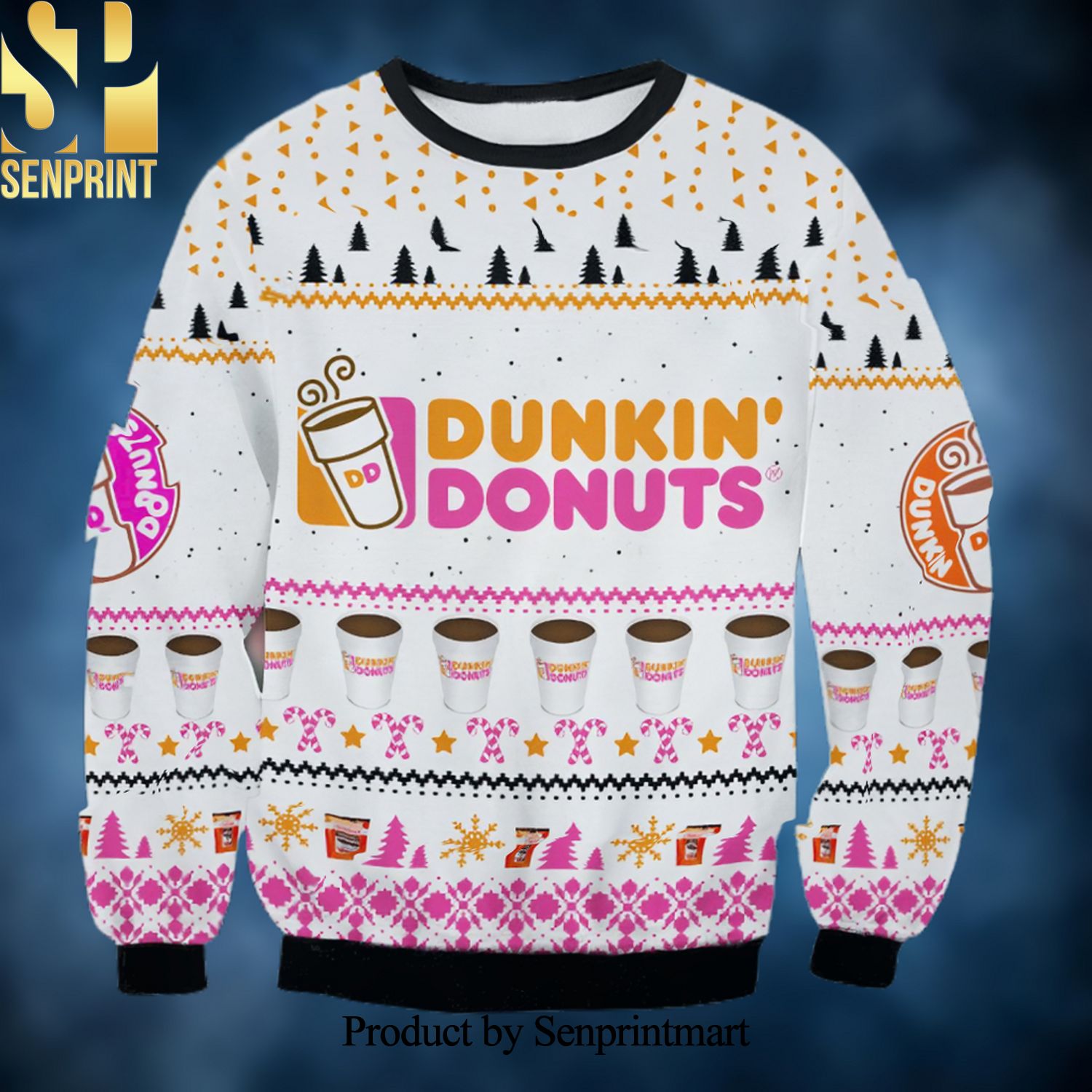 Dunkin Donuts Coffee 3D Printed Ugly Christmas Sweater