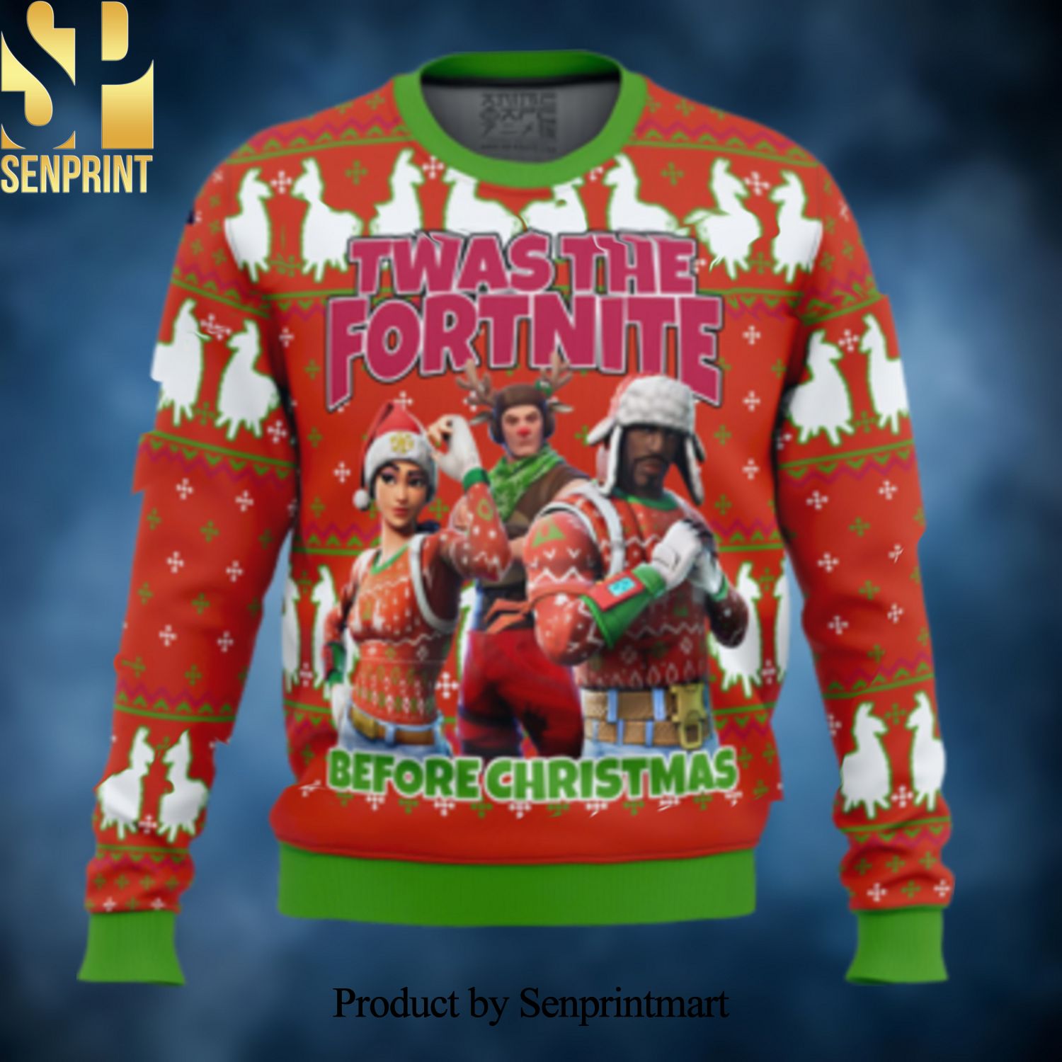 Fortnite Twas Night Christmas Ugly Wool Knitted Sweater