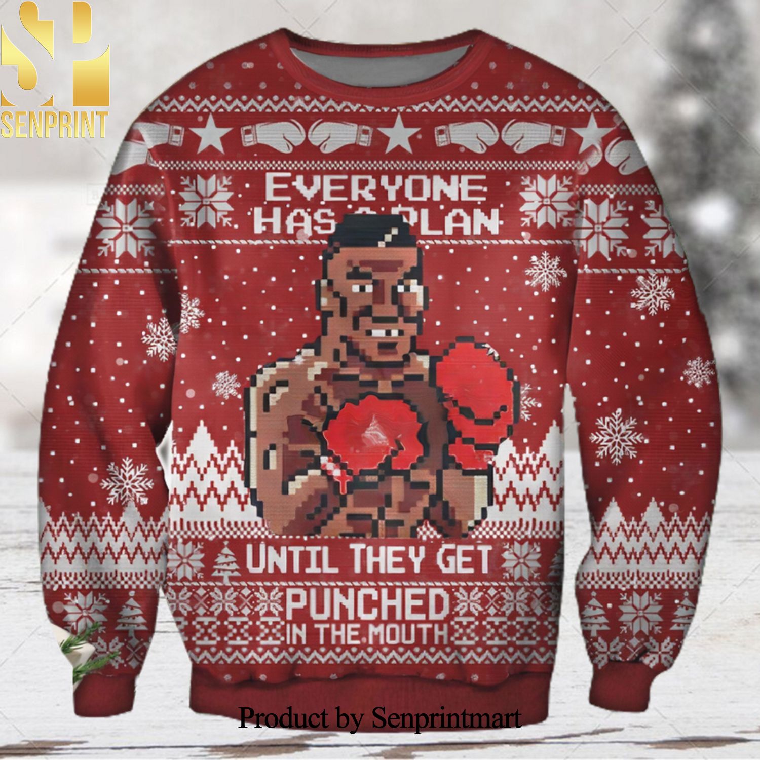 Funny Mike Tyson Until They Get Punched Ugly Christmas Holiday Sweater
