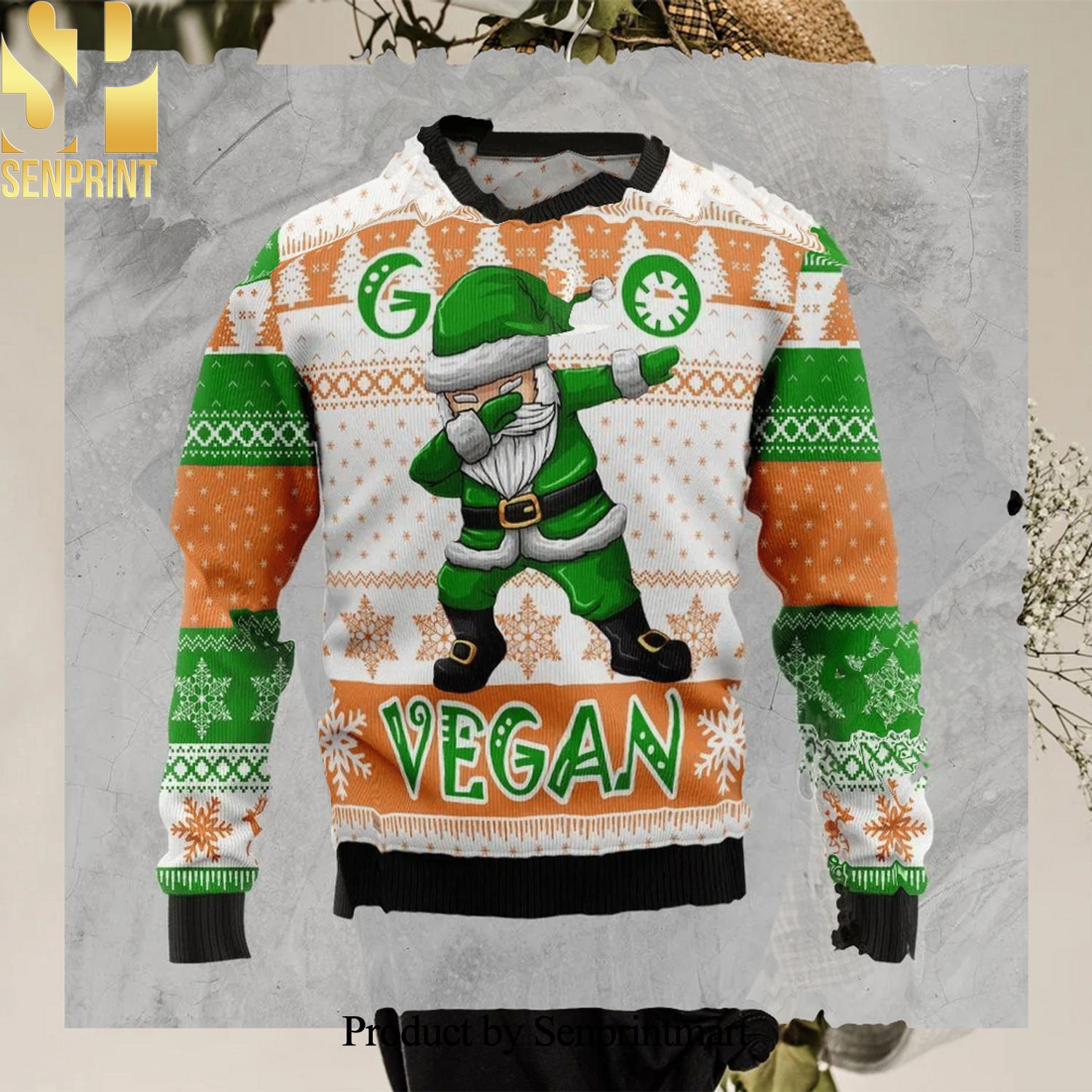 Go Vegan Ugly Xmas Wool Knitted Sweater