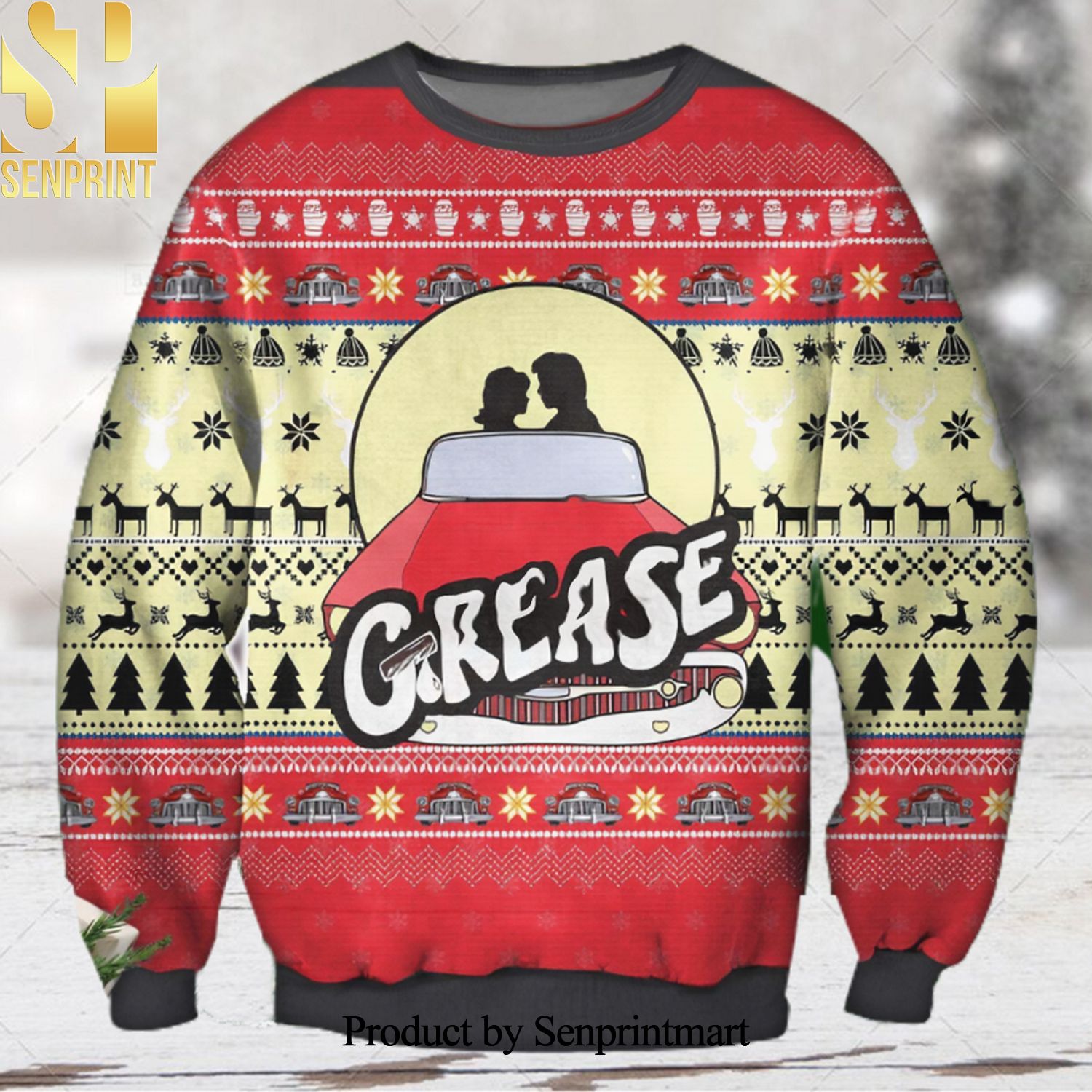 Grease Poster Ugly Christmas Wool Knitted Sweater