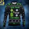 Grinch Drink Up 3D Funny Gift Christmas Ugly Wool Knitted Sweater