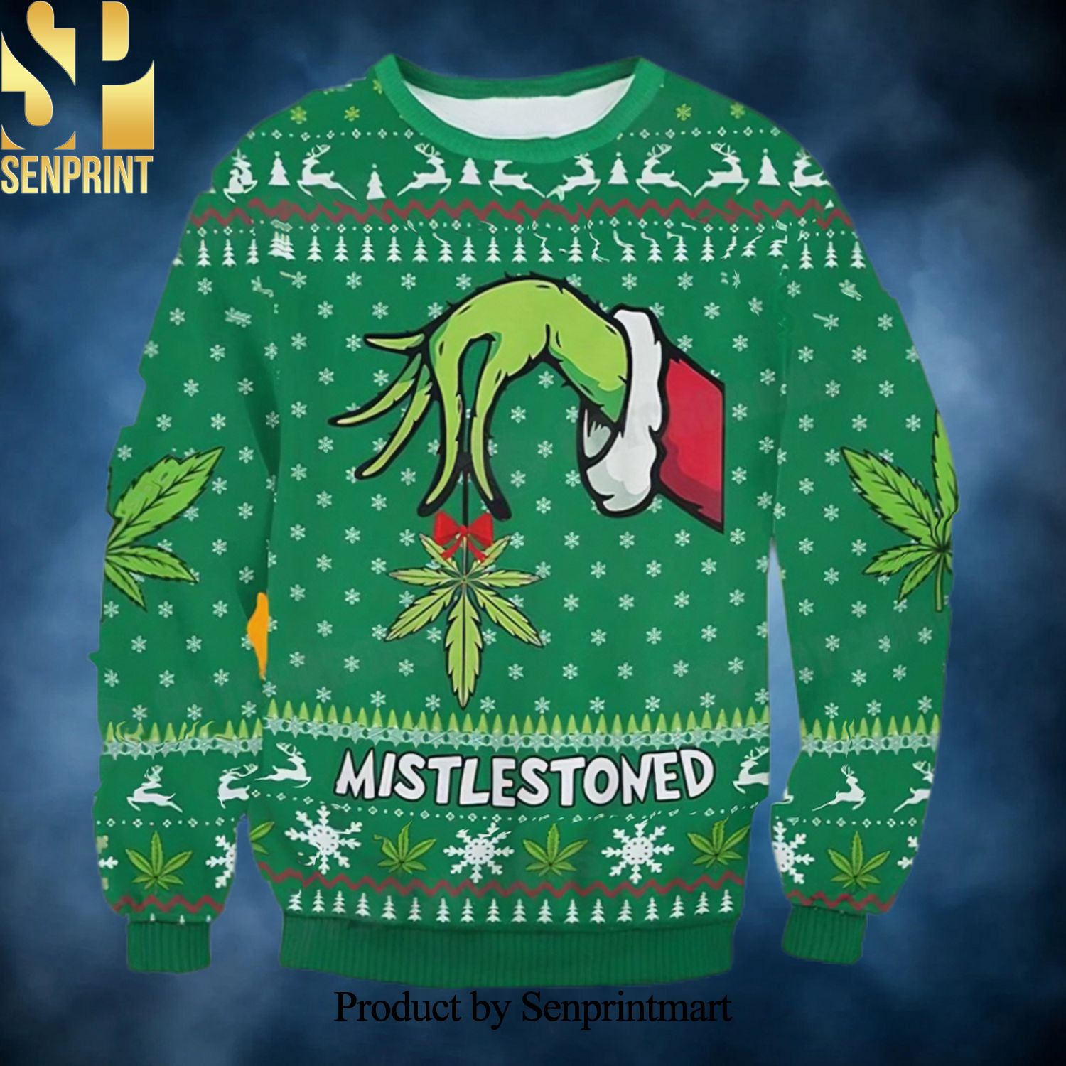 Grinch Mistlestoned Funny Gift 3D Printed Ugly Christmas Sweater
