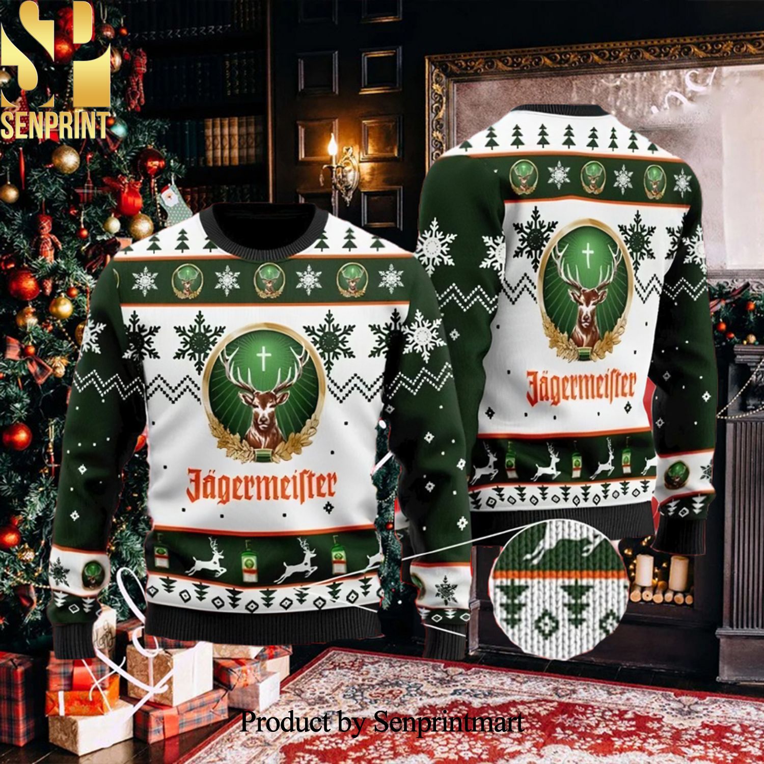 Jagermeister Ugly Xmas Wool Knitted Sweater