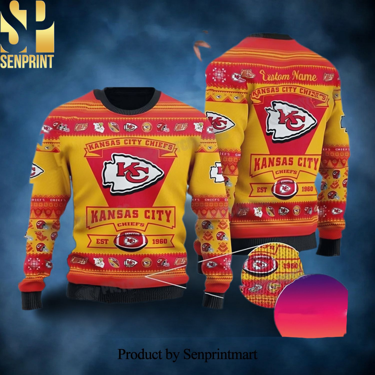 Kansas City Football Est 1960 Personalized NFL Chiefs Fan Gift Christmas Wool Knitted 3D Sweater