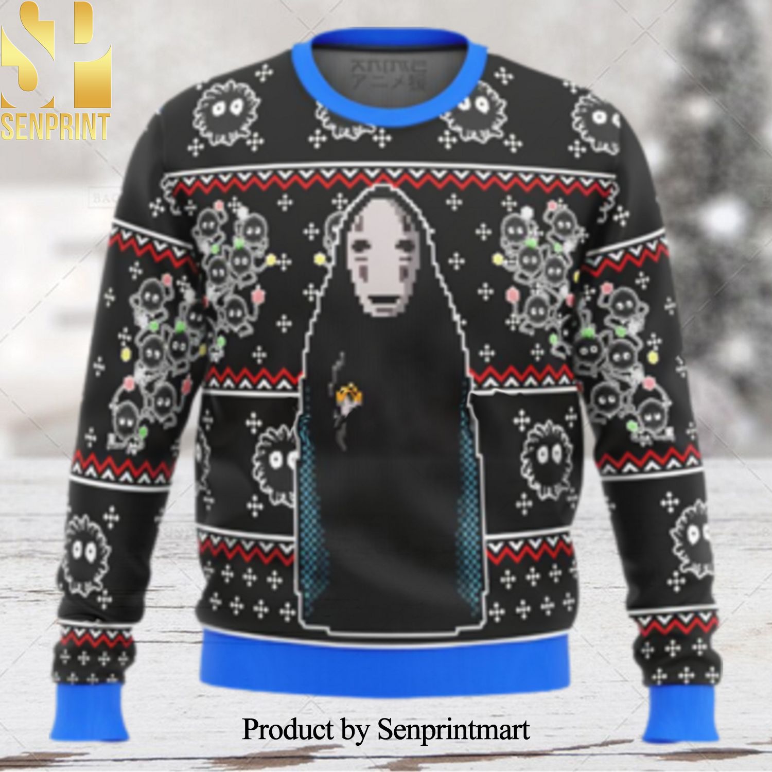 Kaonashi Spirited Away Studio Ghibli Christmas Ugly Christmas Holiday Sweater