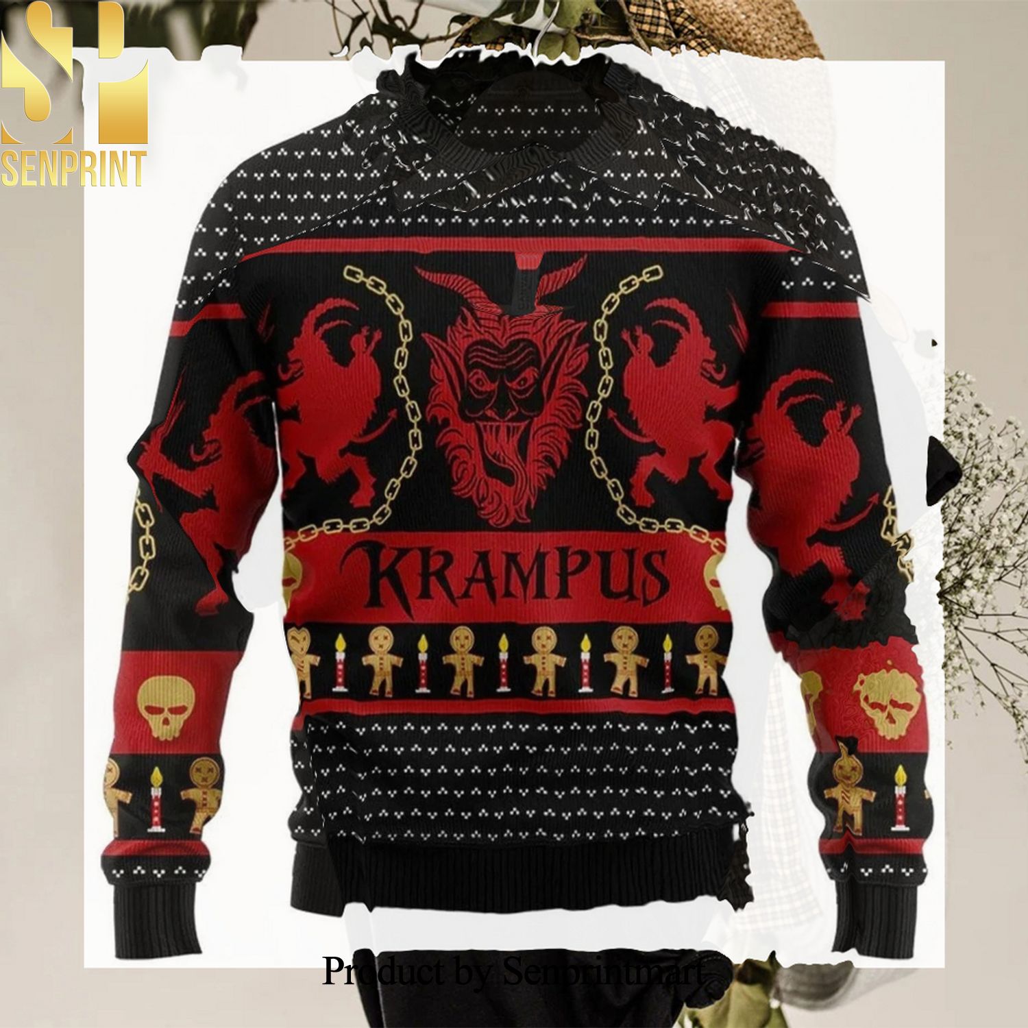 Krampus Ugly Knitted Ugly Christmas Sweater