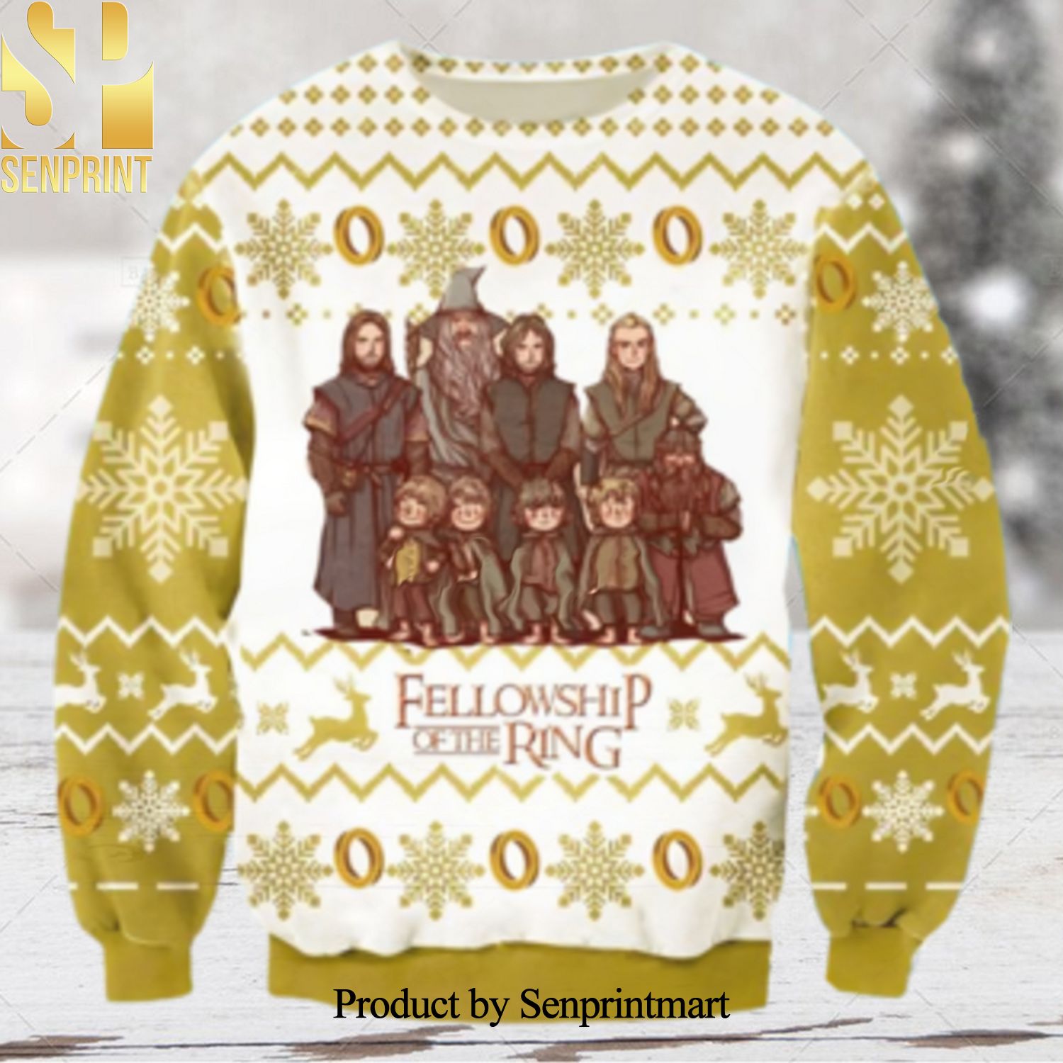 LOTR Christmas Lord Of The Rings Fellowship LOTR Ugly Christmas Wool Knitted Sweater