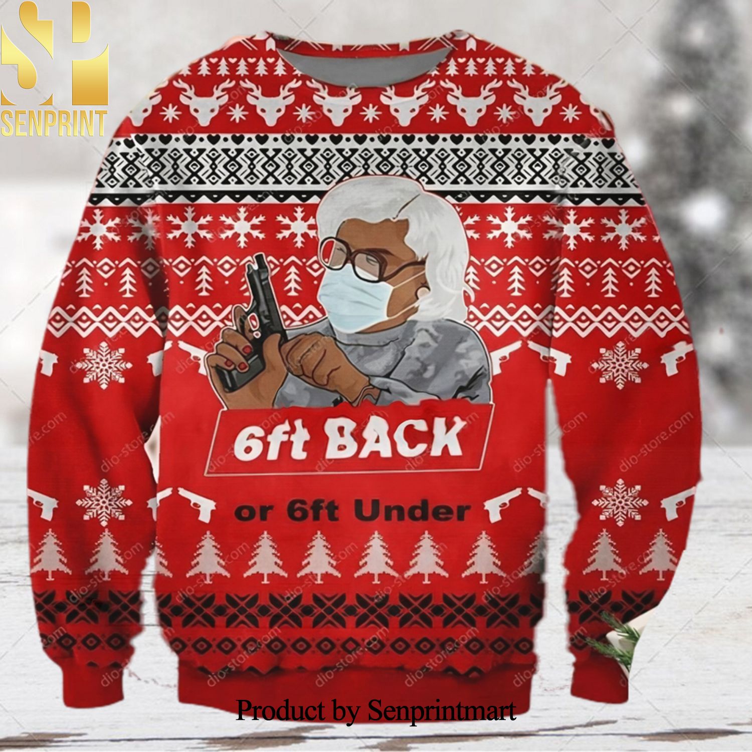 Madea 6ft Back Or 6ft Under Diary of a Mad Black Woman 3D Printed Ugly Christmas Sweater