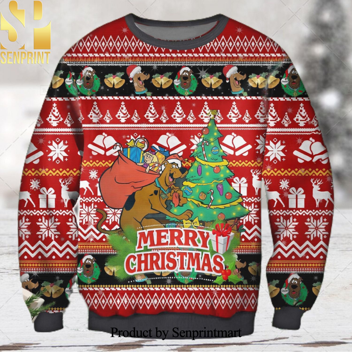 Merry Christmas Scooby Doo 3D Printed Ugly Christmas Sweater