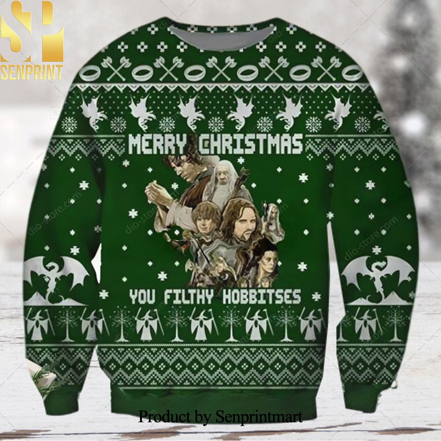 Merry Xmas You Filthy Hobbitses Ugly Xmas Wool Knitted Sweater