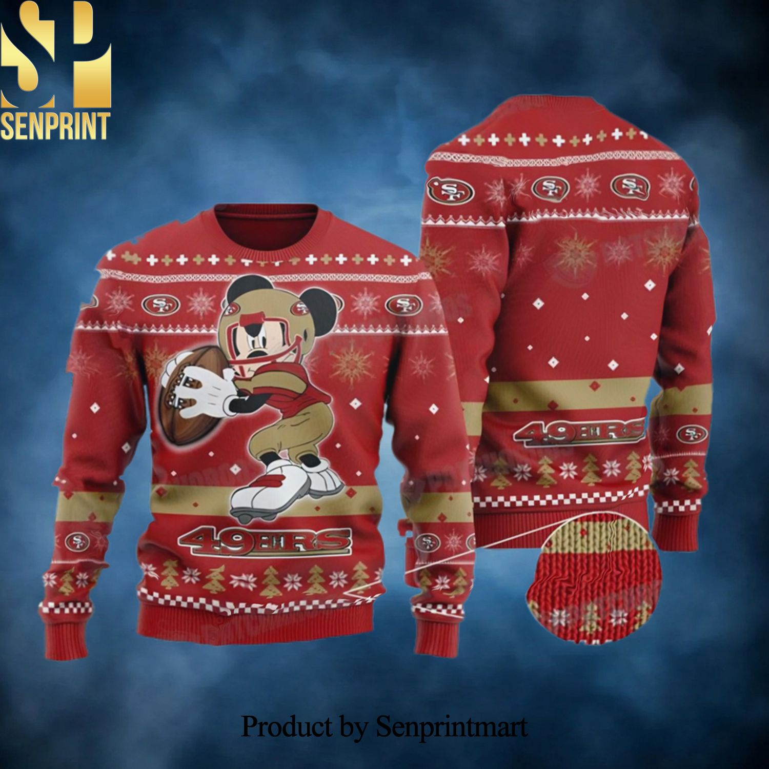 Mickey Mouse San Francisco NFL Football 49ers Gifts 3D Printed Ugly Christmas Sweater