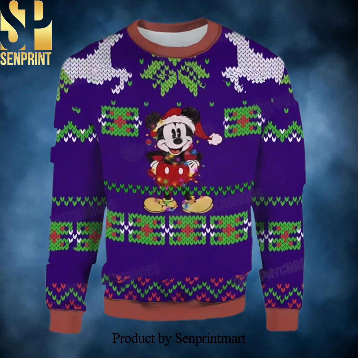Mickey Mouse Xmas Lights Gift For Disney Fan Ugly Christmas Sweater