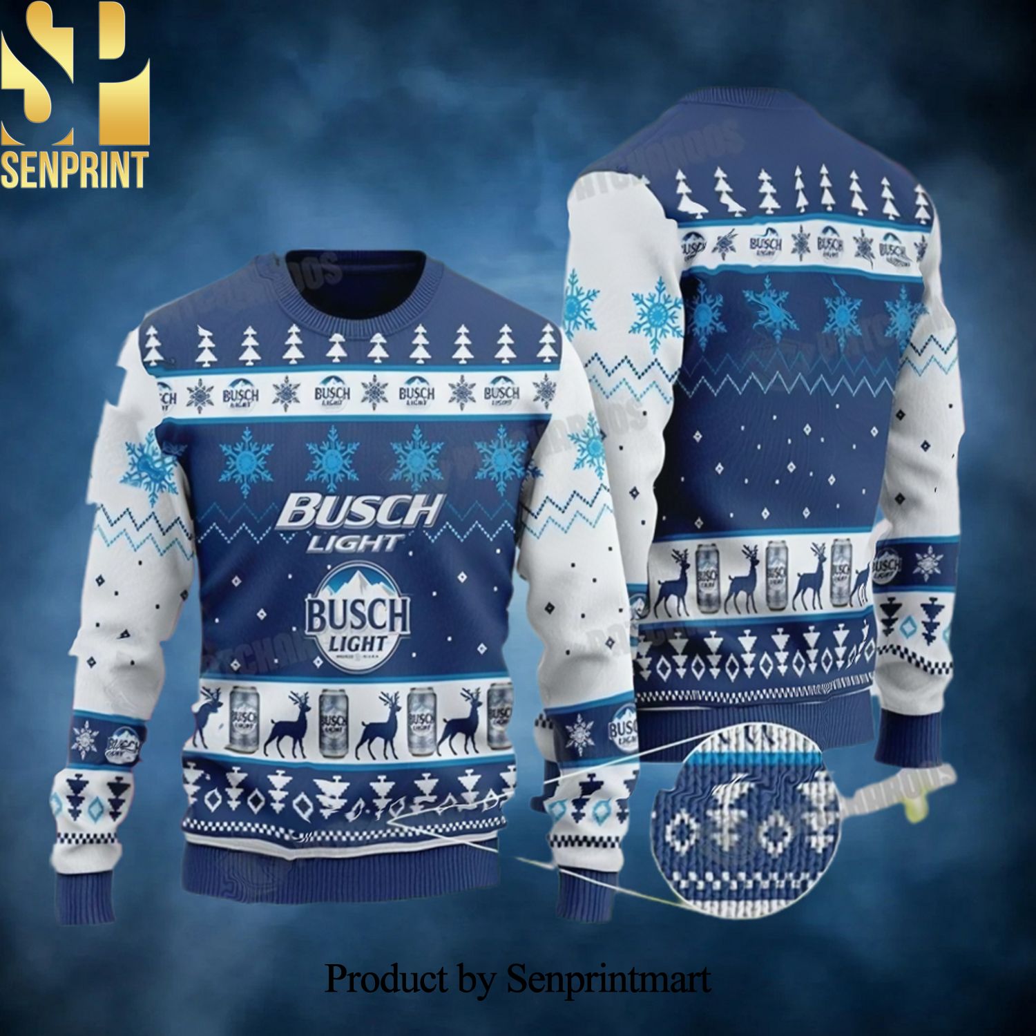 Busch Light Beer Xmas Funny Gift For Friends Ugly Christmas Sweater