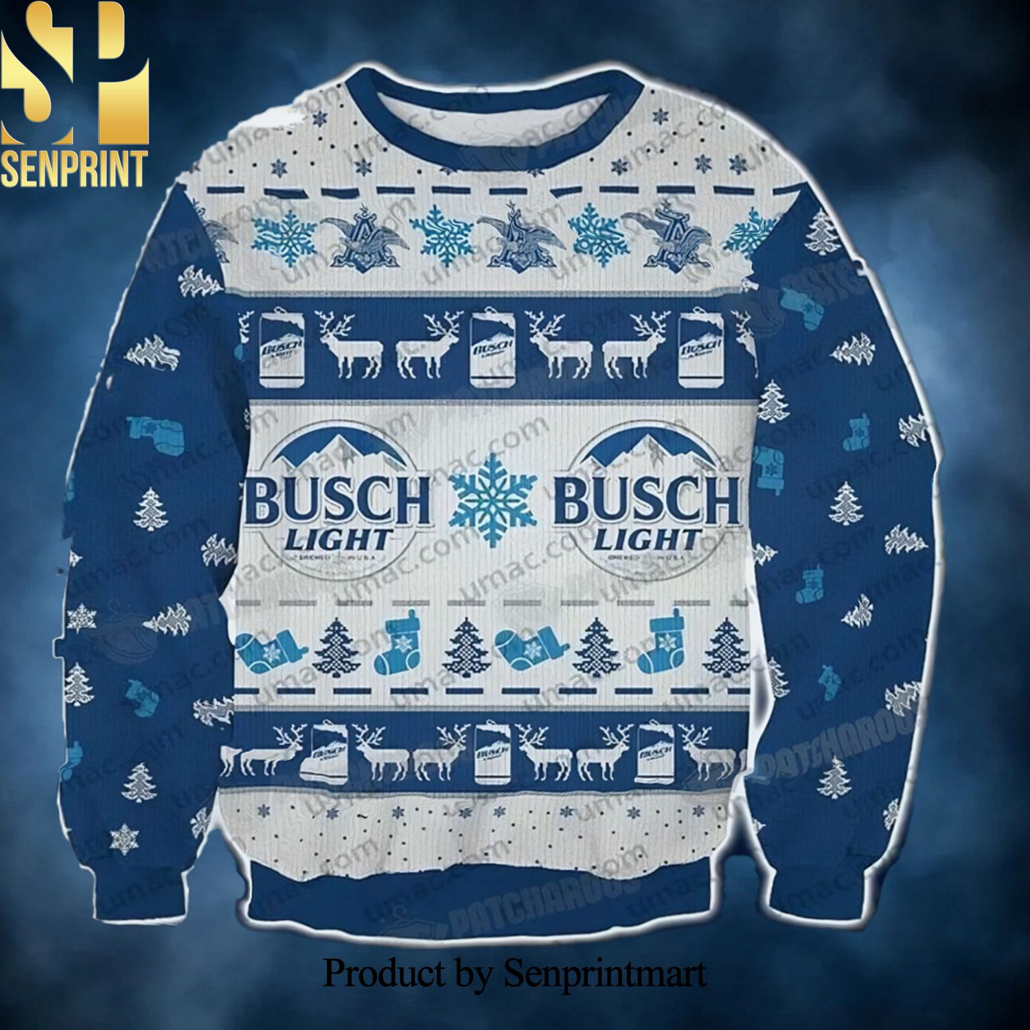 Busch Light Snow Christmas Gift For Lover Ugly Christmas Sweater
