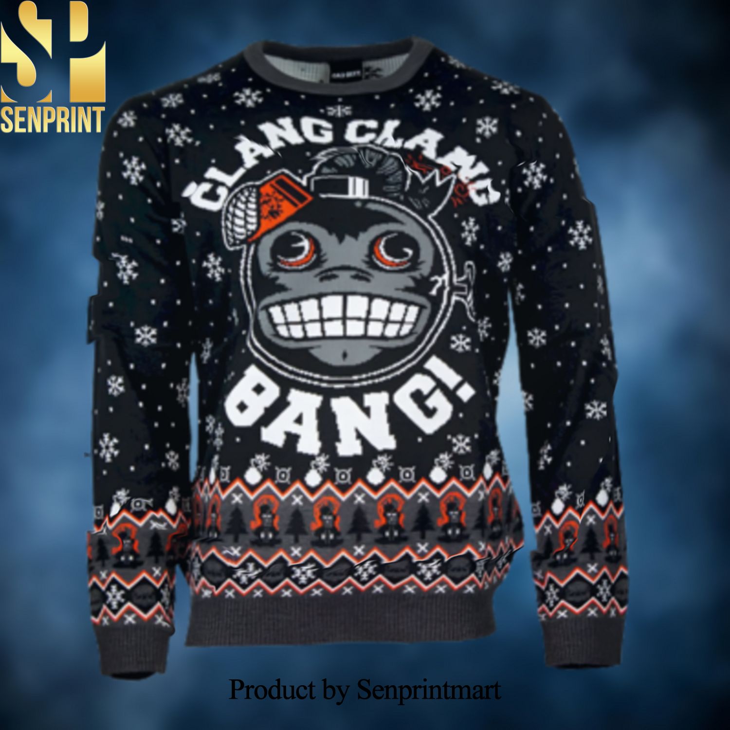 Call of Duty Monkey Bomb Ugly Christmas Wool Knitted Sweater