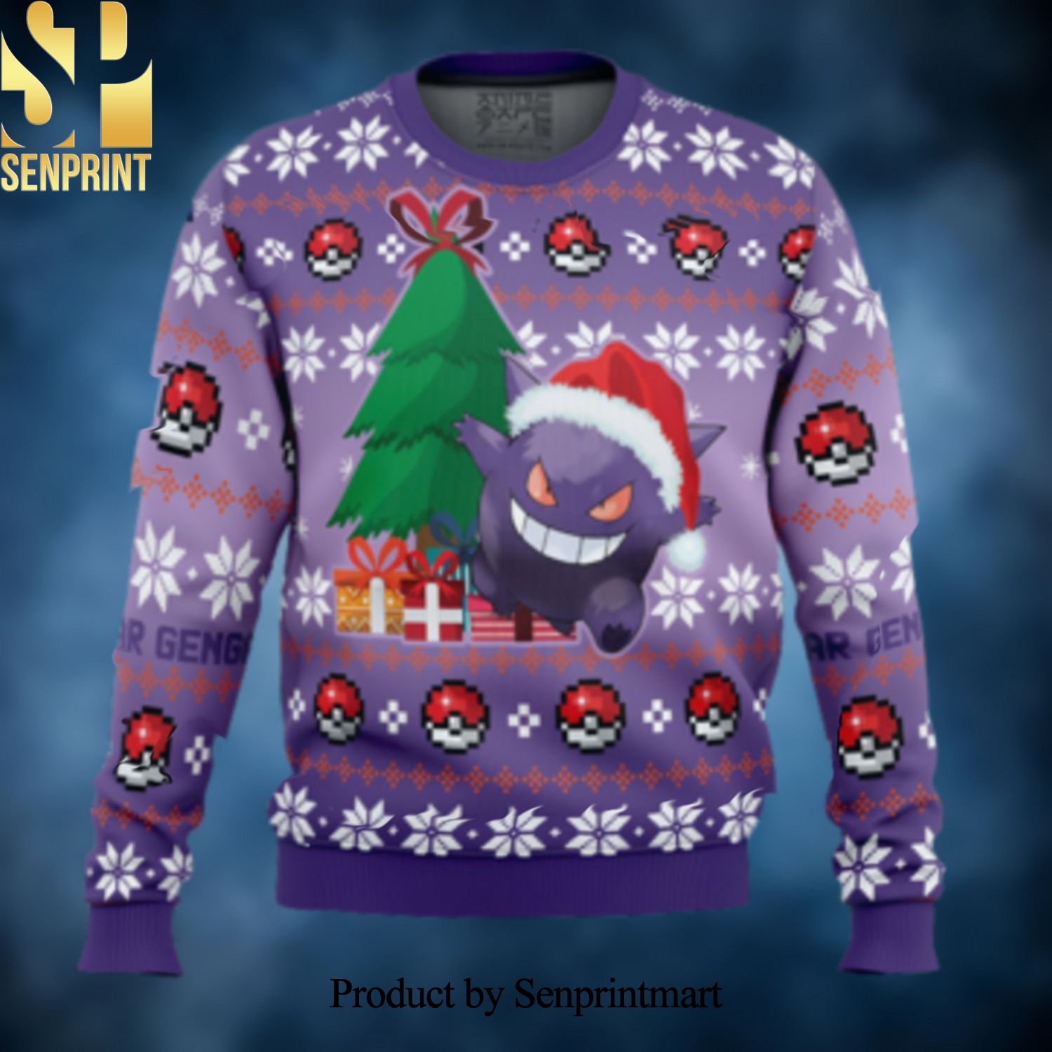 Christmas Gengar Pokemon Ugly Christmas Holiday Sweater